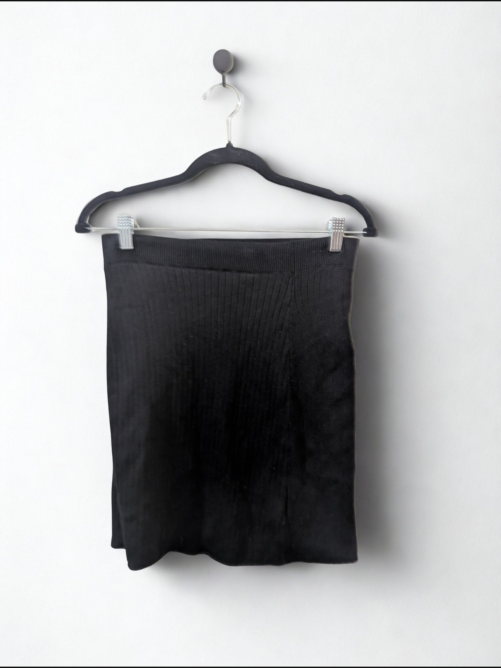 Classic Black Ribbed Pencil Skirt - Free People